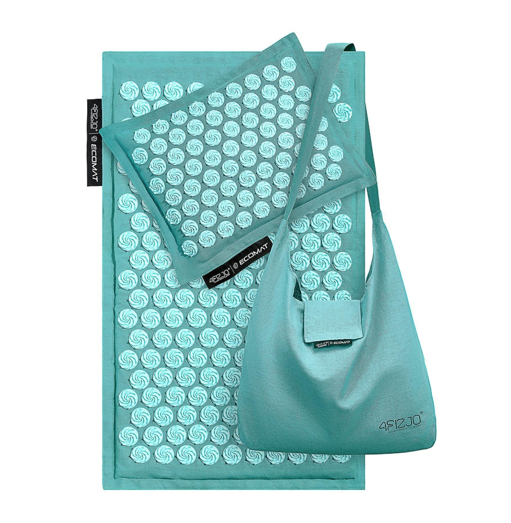 Коврик акупунктурный 4FIZJO Eco Mat Аппликатор Кузнецова с подушкой 68x42 см Turquoise (25813)