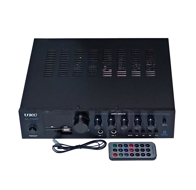 ᐉ Підсилювач аудіо UKC AK-398BT 2x200W з підтримкою Bluetooth і