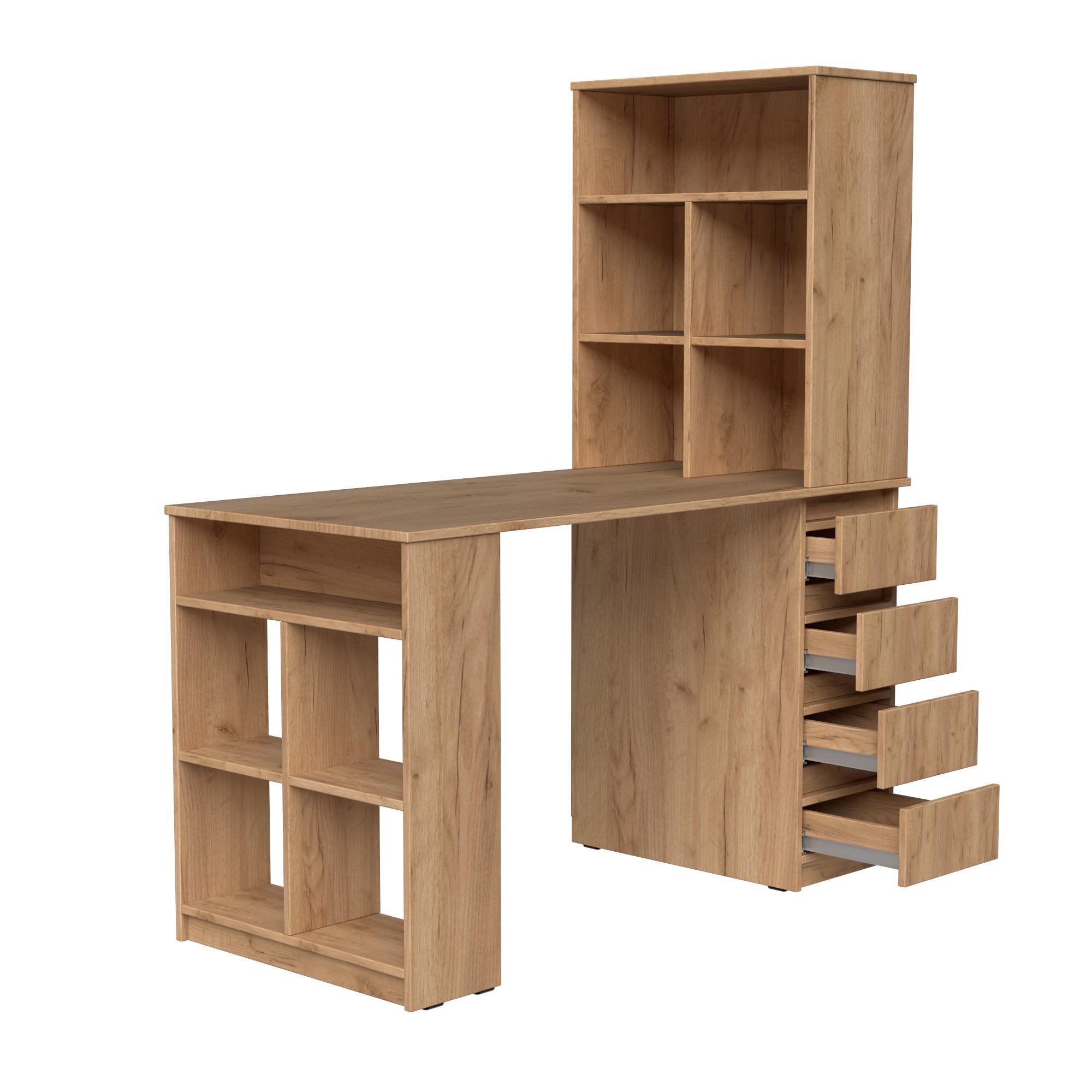 Стіл письмовий СП10 4Я SENAM 1500х1400х600 мм ДСП Дуб Крафт Золотий - фото 4 Стіл письмовий СП10 4Я SENAM 1500х1400х600 мм ДСП Дуб Крафт Золотий - фото 4