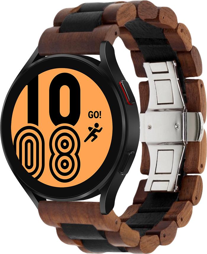 Ремешок деревянный WoodLock для Galaxy Watch 4 44 мм Black/Brown (28275-26)