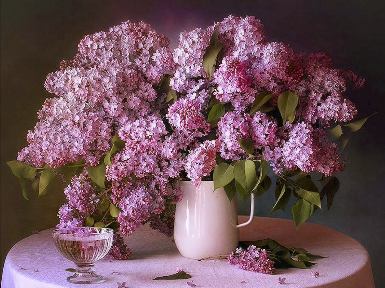 Картина по номерам Сирень в вазе 50x40 см (РНК-353)