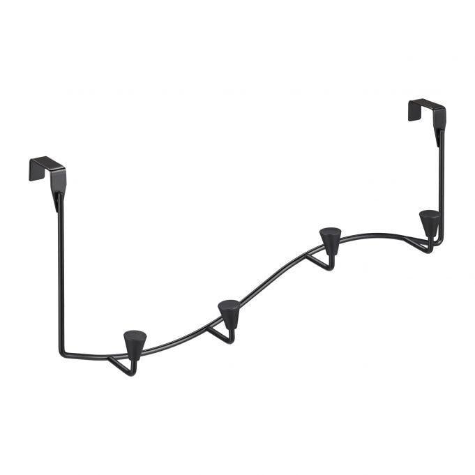 Вешалка дверная Relaxdays на 4 крючка 22x49x10,5 см Черный (2242672321)