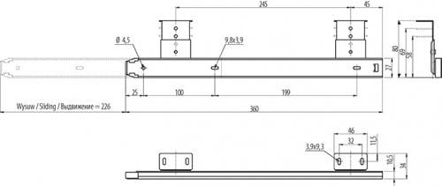 Напрямна під клавіатуру GTV кулькова 350 мм (22296407) - фото 2