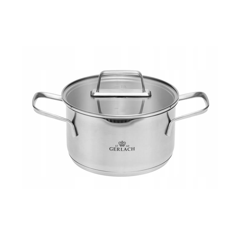 Кастрюля Gerlach Ambiente с крышкой с мерной шкалой нержавеющая сталь 20 см 2,5 л (28398816)