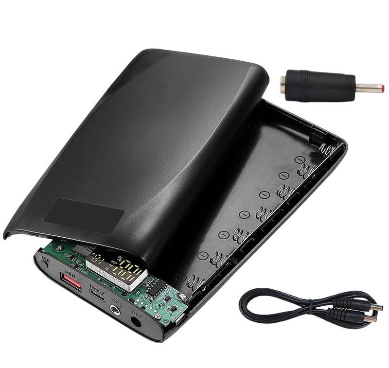 Корпус для сборки PowerBank 7x18650 с LED дисплеем Type-C PD USB быстрая зарядка/без батарей Черный (R9721) Корпус для сборки PowerBank 7x18650 с LED дисплеем Type-C PD USB быстрая зарядка/без батарей Черный (R9721)