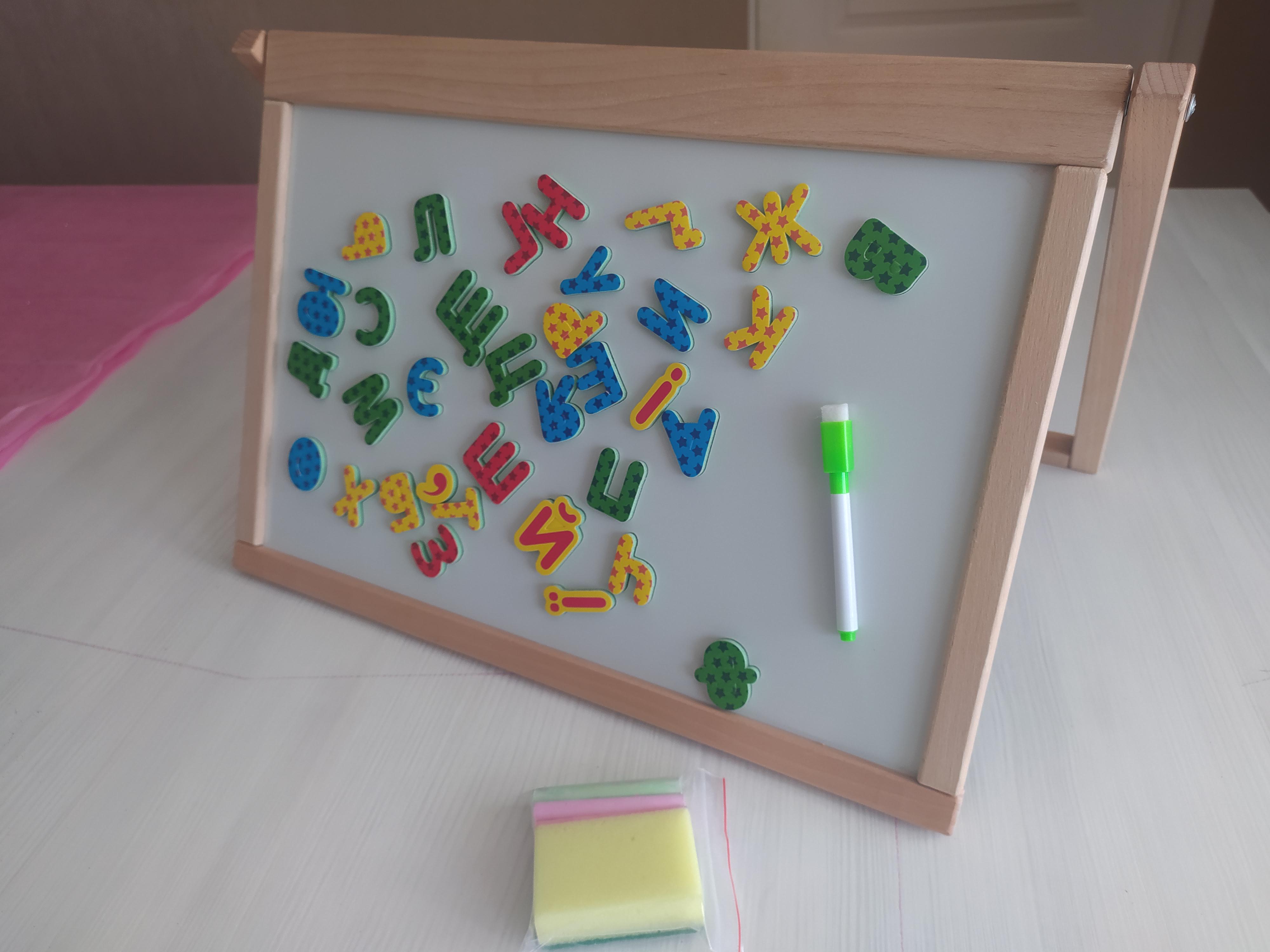 Мольберт магнітний настільний двосторонній дерев'яний 3в1 52x37x2 см (4311) - фото 3 Мольберт магнітний настільний двосторонній дерев'яний 3в1 52x37x2 см (4311) - фото 3