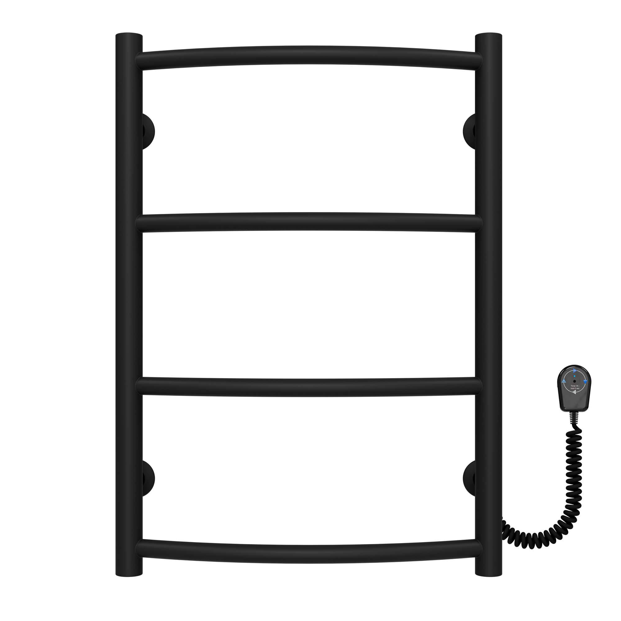 Полотенцесушитель электрический Deffi Классик П4 EF16 правое подключение нержавеющая сталь 400х600 мм Черный (C.DK.60.40.4.EBR5)