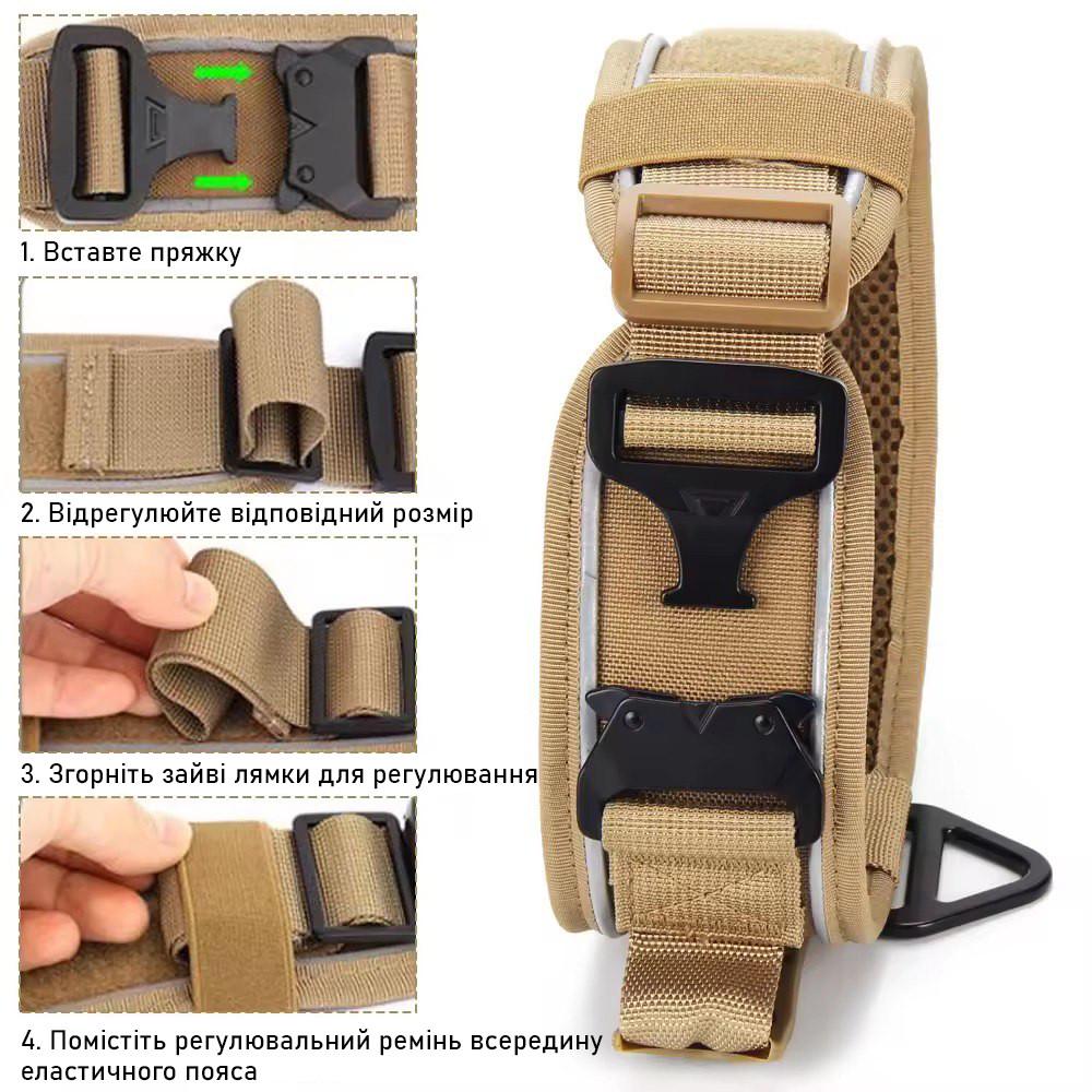 Ошейник для собак Harness Tactical широкий нейлоновый с металлической пряжкой-фастекс M Черный (2349915305) - фото 5 Ошейник для собак Harness Tactical широкий нейлоновый с металлической пряжкой-фастекс M Черный (2349915305) - фото 5