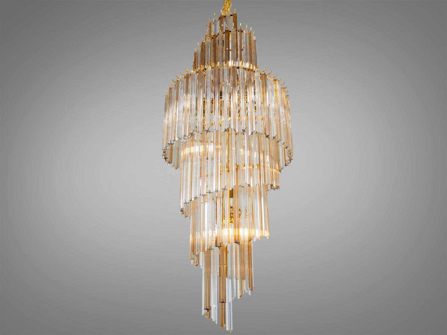 Люстра хрустальная подвесная 40 Вт Золотой (82203/600xH1500G)