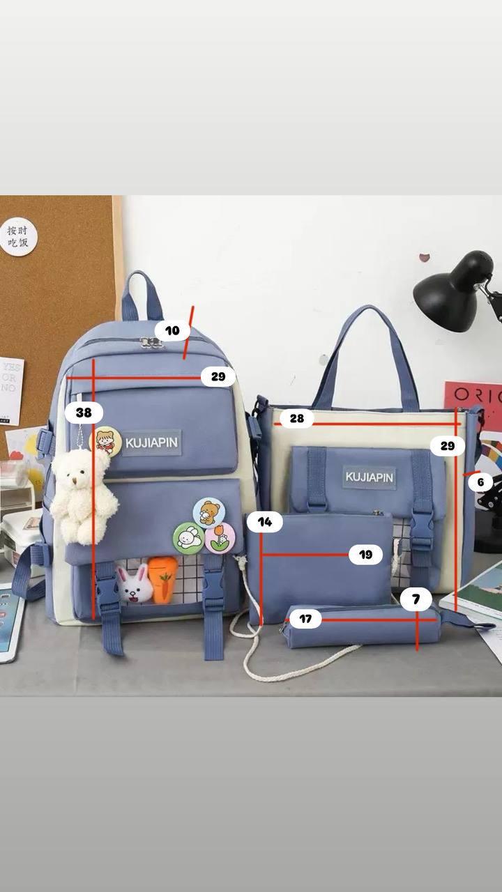 Комлект шкільний рюкзак/сумка/клатч/брелок/кишеня з іграшками Блакитний (27795683) - фото 4 Комлект шкільний рюкзак/сумка/клатч/брелок/кишеня з іграшками Блакитний (27795683) - фото 4