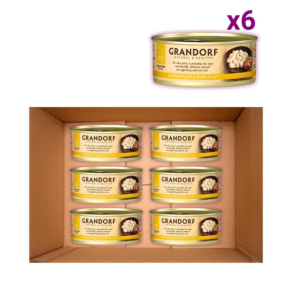 Корм для кошек влажный Grandorf Филе курицы и утки для взрослых кошек всех пород 70 г х 6 шт. (PGDCW0307) - фото 2 Корм для кошек влажный Grandorf Филе курицы и утки для взрослых кошек всех пород 70 г х 6 шт. (PGDCW0307) - фото 2