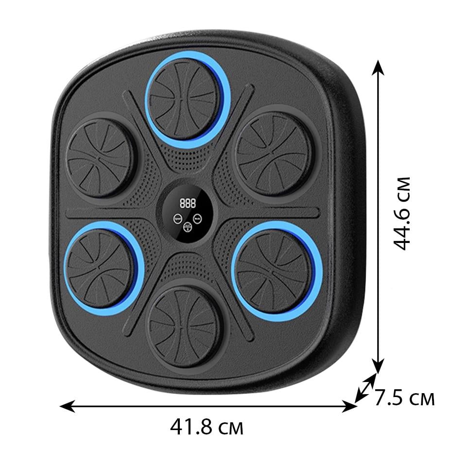 Боксерский музыкальный тренажер с подсветкой с перчатками Черный (84941730) - фото 7