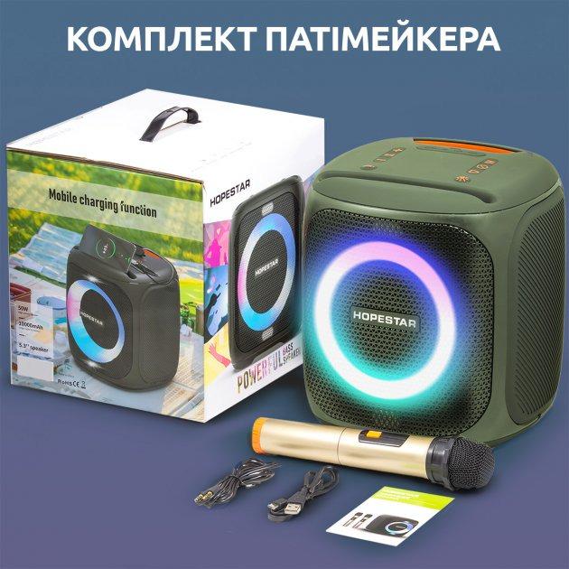 Портативная беспроводная колонка с микрофоном HOPESTAR PARTY100 50W/Bluetooth/TWS/MP3/AUX Синий - фото 3