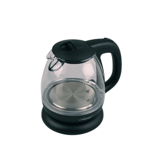 Электрочайник стеклянный Maestro MS-055 1 л с подсветкой/терморегулятором и защитой от перегрева Черный
