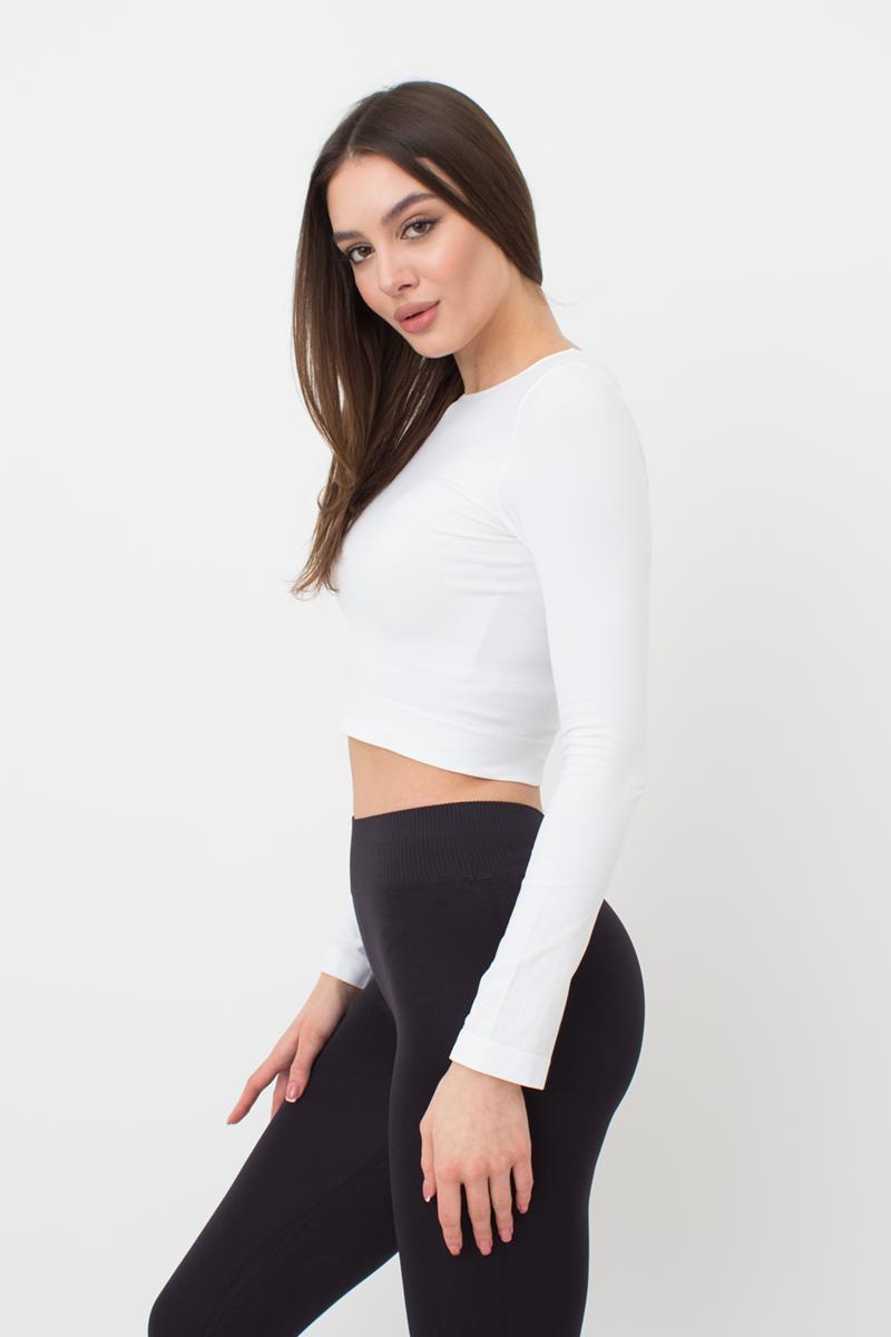 Топ вкорочений Giulia CROP TOP з довгим рукавом S/M White (27513231) - фото 4 Топ вкорочений Giulia CROP TOP з довгим рукавом S/M White (27513231) - фото 4
