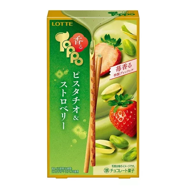 Палички Lotte Toppo Pistachio з фісташково-полуничним кремом 72 г (32308619)