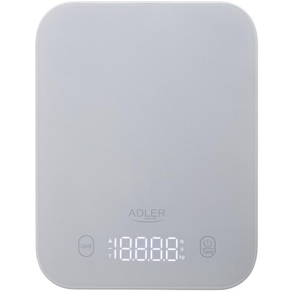 Ваги кухонні електронні Adler AD 3181 до 10 кг 2хАААА скляні з автовимкненням Grey (AD3181G) Ваги кухонні електронні Adler AD 3181 до 10 кг 2хАААА скляні з автовимкненням Grey (AD3181G)
