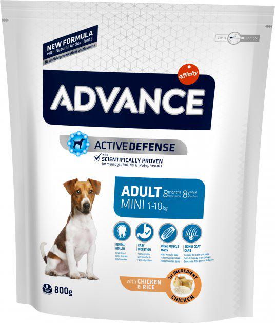 Корм сухой для собак Advance Dog mini Chicken & Rice 800 г (502110)
