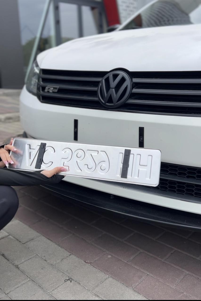 Крепления безрамочные Bezramkavto слайды для 2-х номерных знаков аналоги магнитных Черный - фото 2