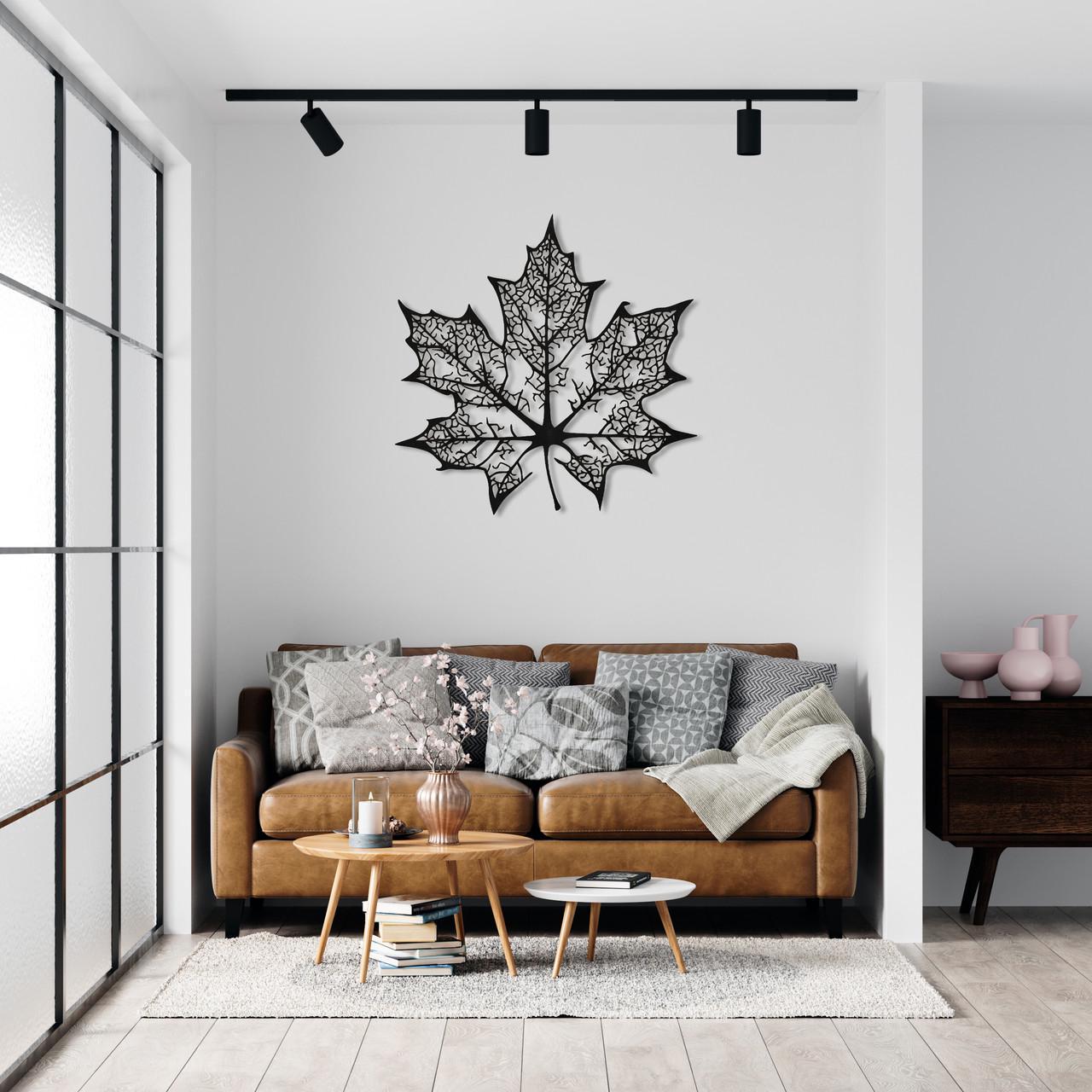 Декоративное панно на стену Upwood Decor Maple Leaf 40х40 см Black (1575233588)