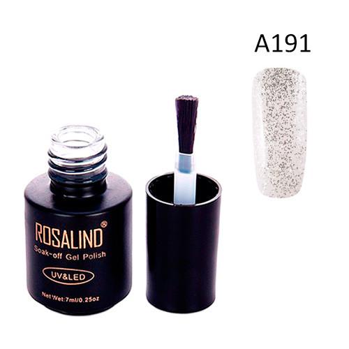 Гель-лак для ногтей маникюра Rosalind 7 мл прозрачный для UV LED А191 Glitter Sand (357972)