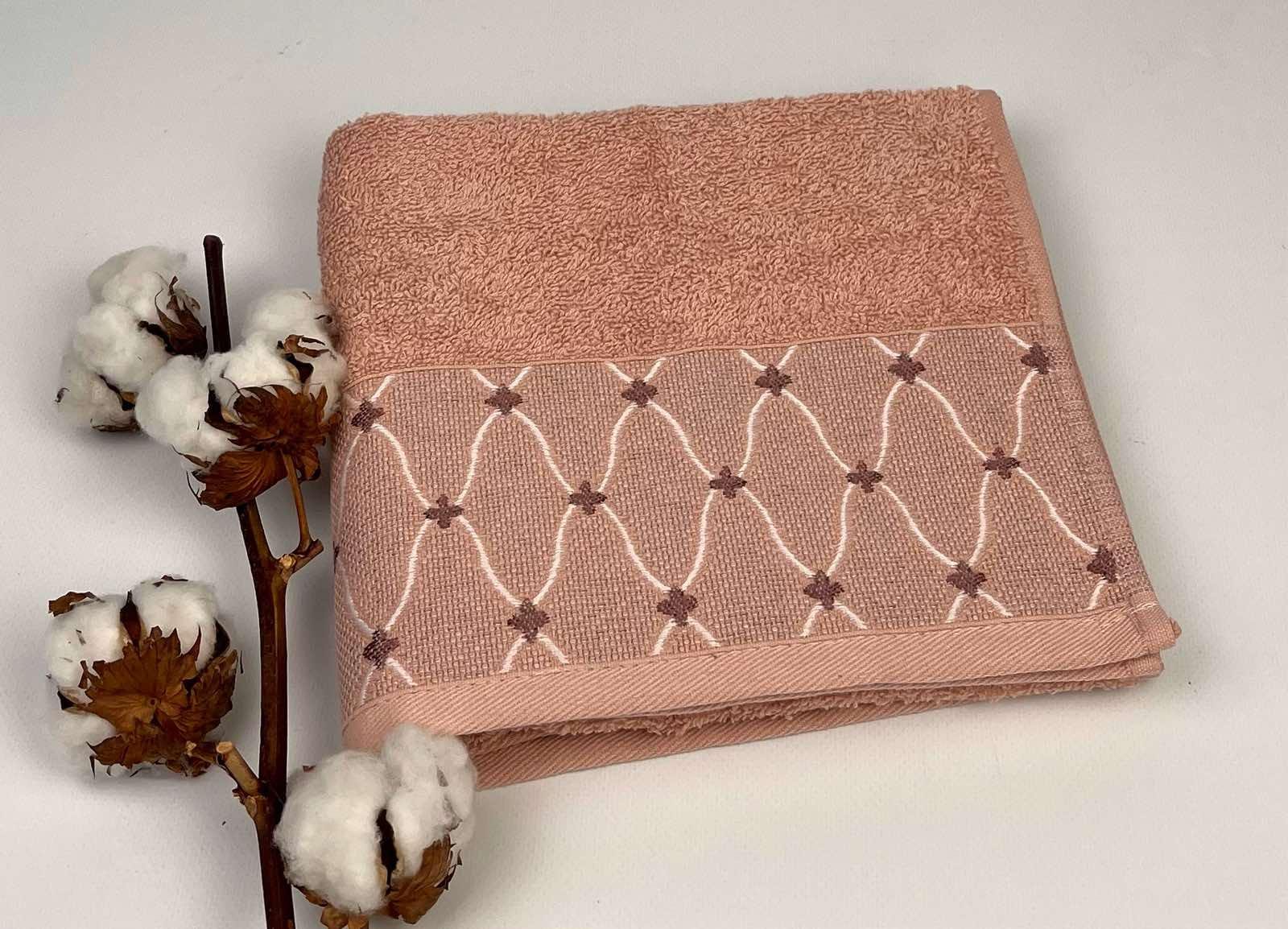 Рушник Altinbasak Pera Wendy 50x90 см Персиковий (CN28455) - фото 1 Рушник Altinbasak Pera Wendy 50x90 см Персиковий (CN28455) - фото 1