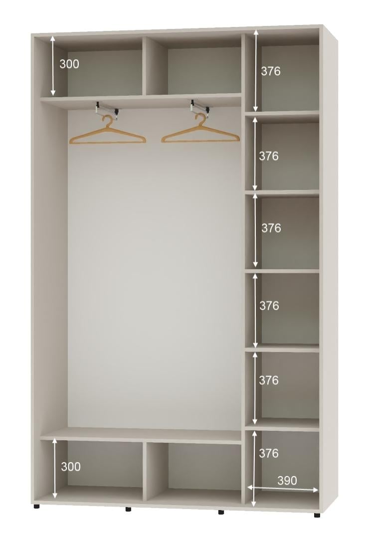 Шкаф-купе двухдверный Алекса ДСП 160х45х240 см Кашемир - фото 2 Шкаф-купе двухдверный Алекса ДСП 160х45х240 см Кашемир - фото 2