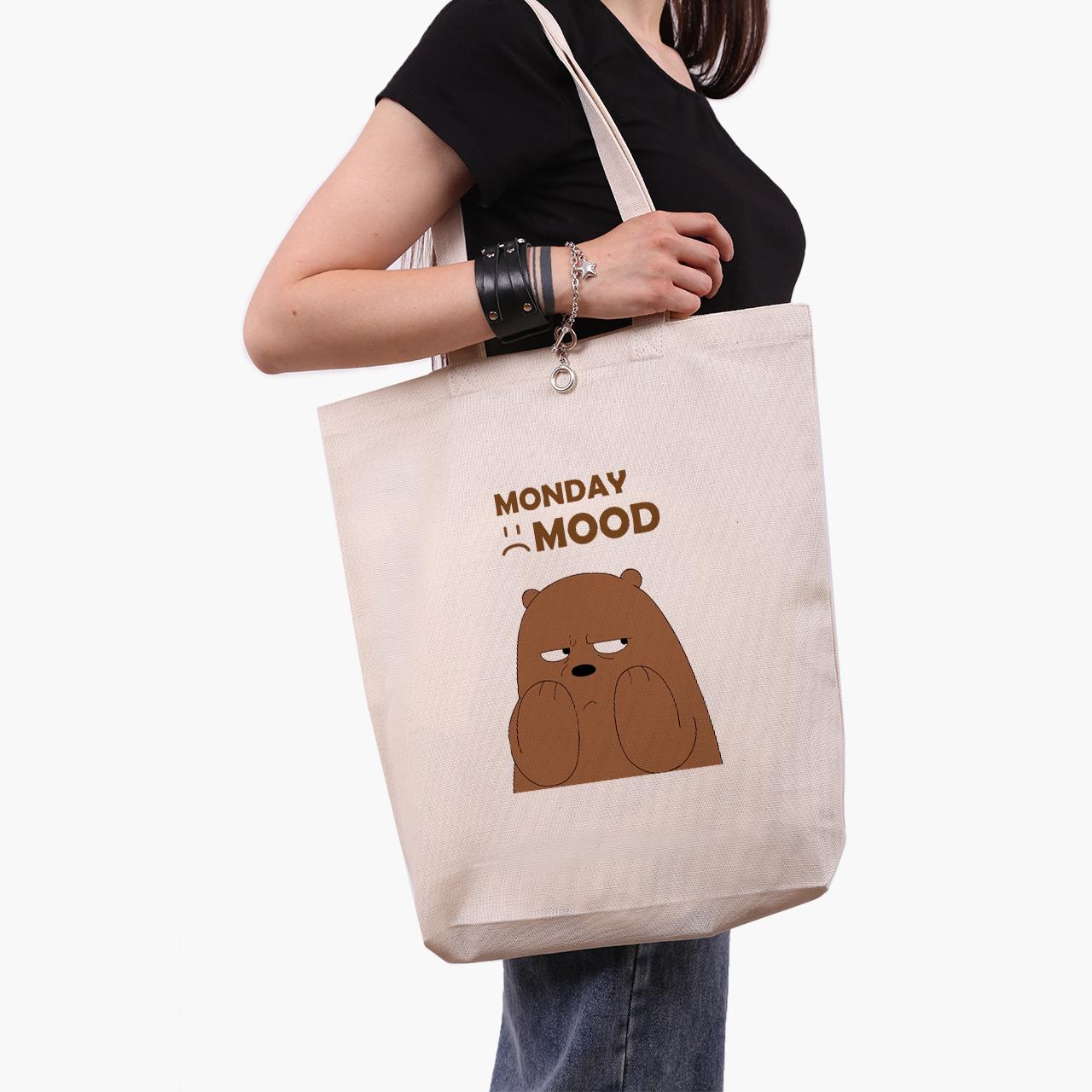 Эко сумка шоппер We Bare Bears 41x39x8 см Бежевый (9227-2900-WTD)