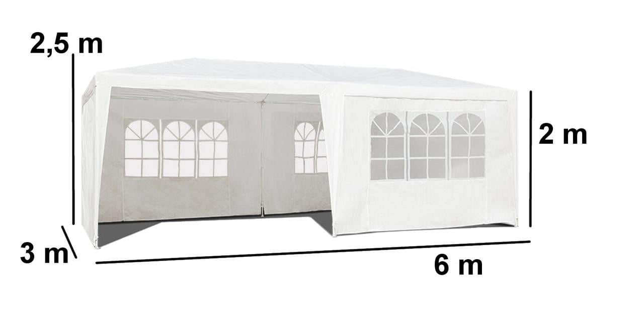 Шатер со стенками садовый 3х6 м Белый (11100256) - фото 2 Шатер со стенками садовый 3х6 м Белый (11100256) - фото 2