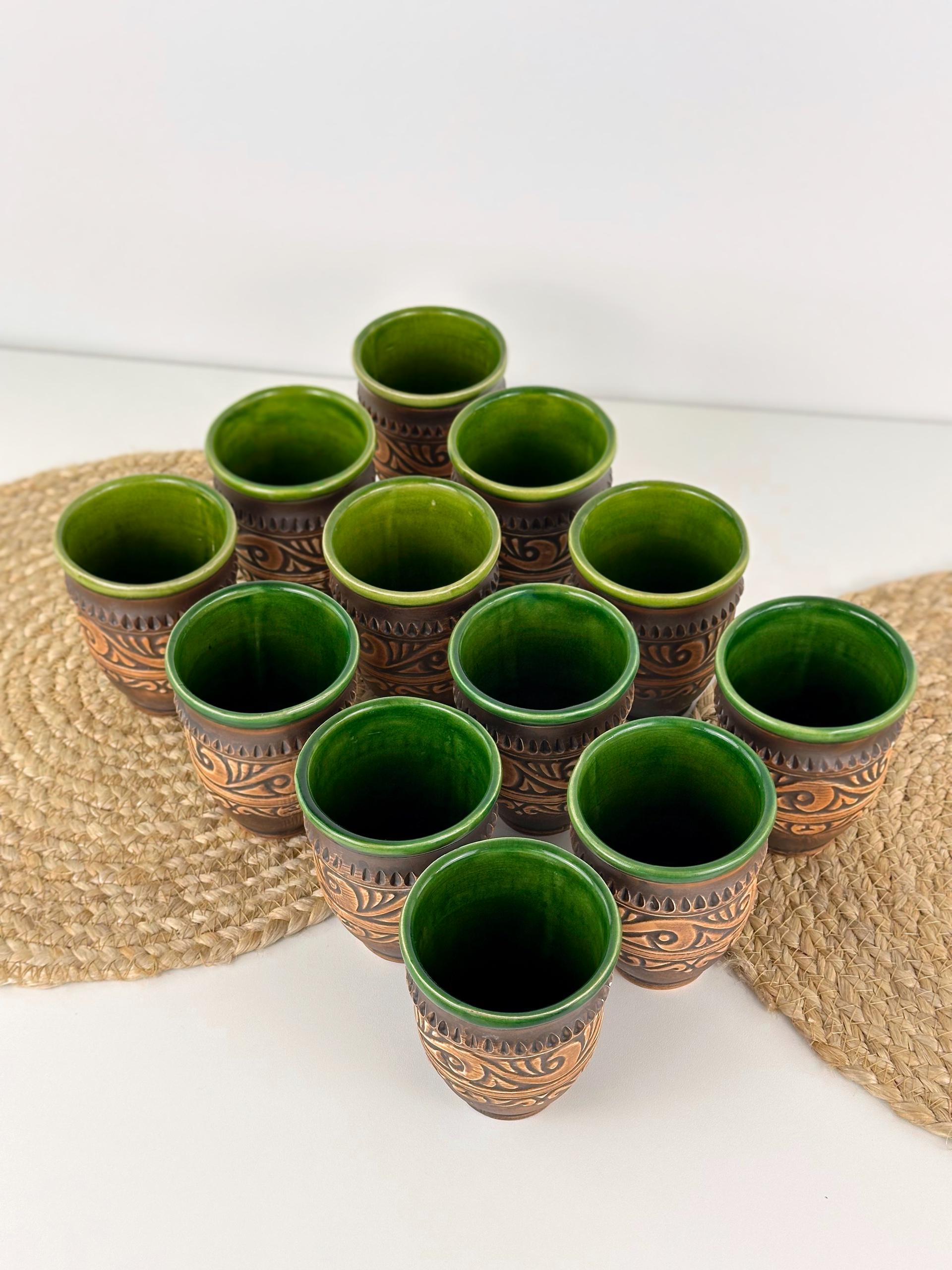 Набір глиняних склянок Гражда 0,3 л х 12 шт. Коричневий (17019-22) - фото 5 Набір глиняних склянок Гражда 0,3 л х 12 шт. Коричневий (17019-22) - фото 5