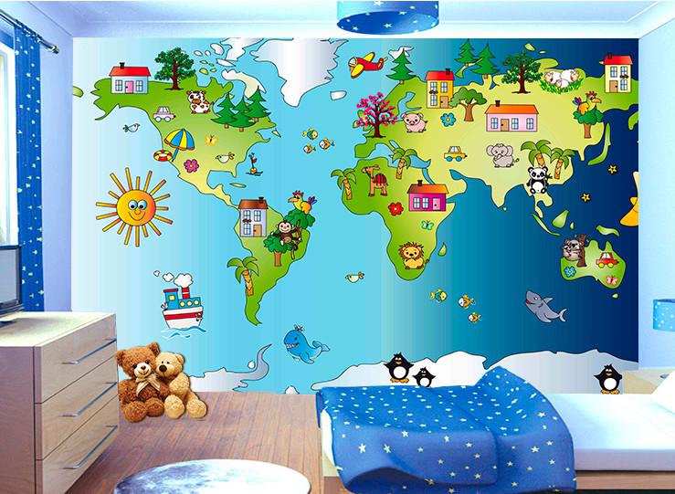 Фотообои 3D для детской комнаты Карта
