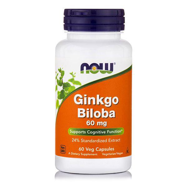 Дієтична добавка Now Ginkgo Biloba 60 мг 60 капсул