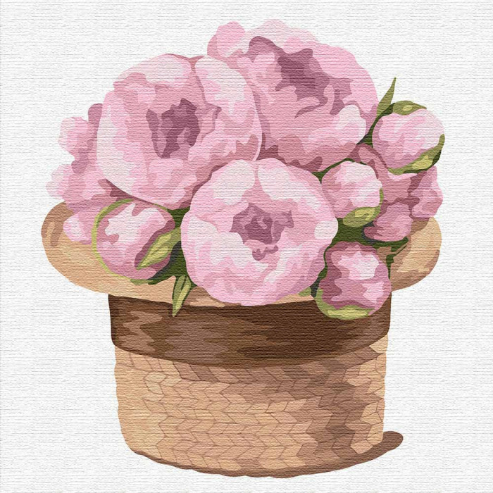 Картина по номерам Волшебный букет пионов 30х30 см (KHO2350)