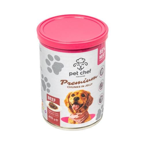 Корм влажный для взрослых собак Pet Chef с говядиной 415 г - фото 1 Корм влажный для взрослых собак Pet Chef с говядиной 415 г - фото 1