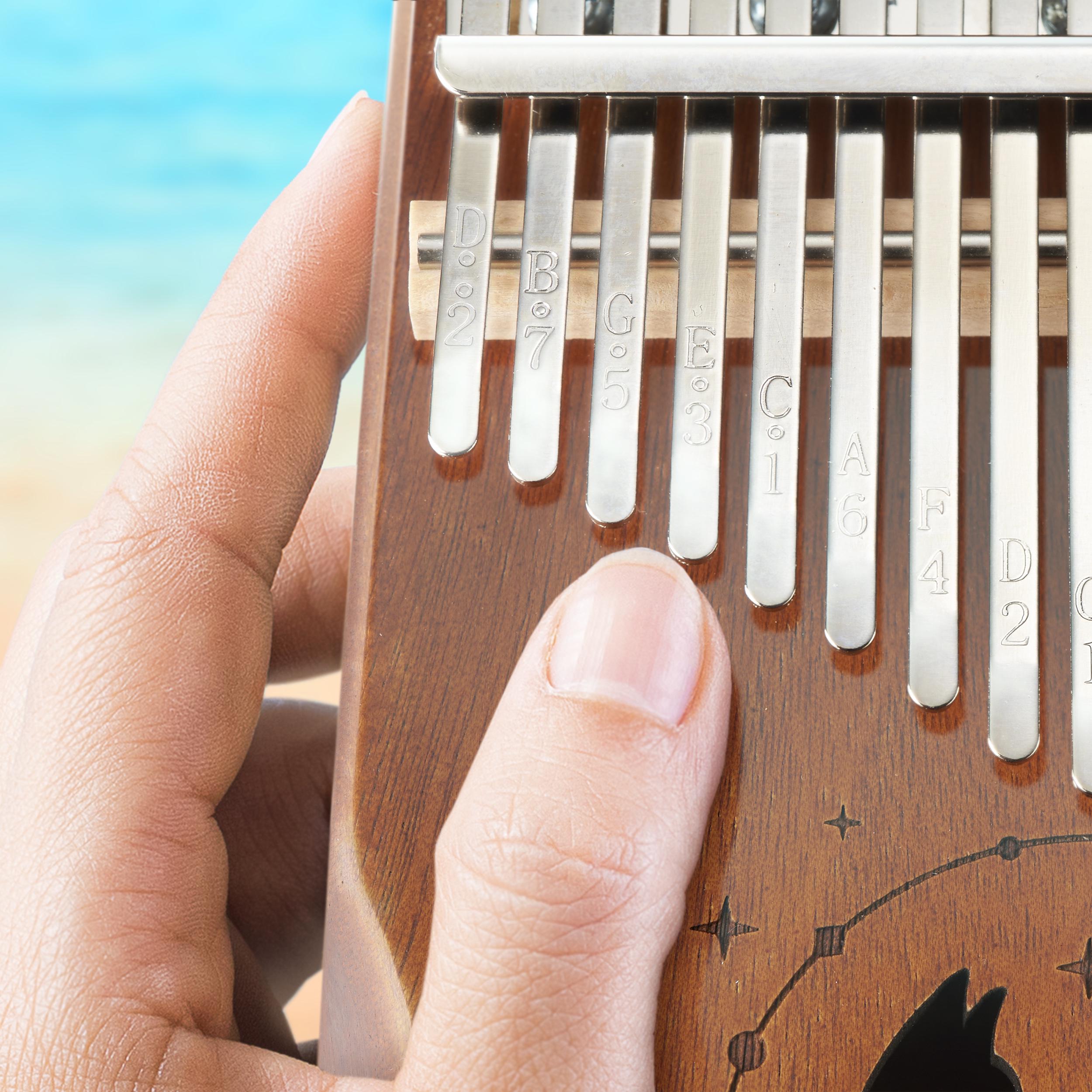 Калимба музыкальный инструмент Kayfovo KA-57 Пальчиковое пианино ручная работа дерево 17 клавиш (28735) - фото 5