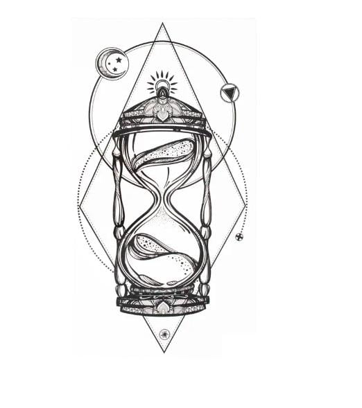 Временная татуировка Песочные часы LB-32 водостойкие (KG-9154) Временная татуировка Песочные часы LB-32 водостойкие (KG-9154)