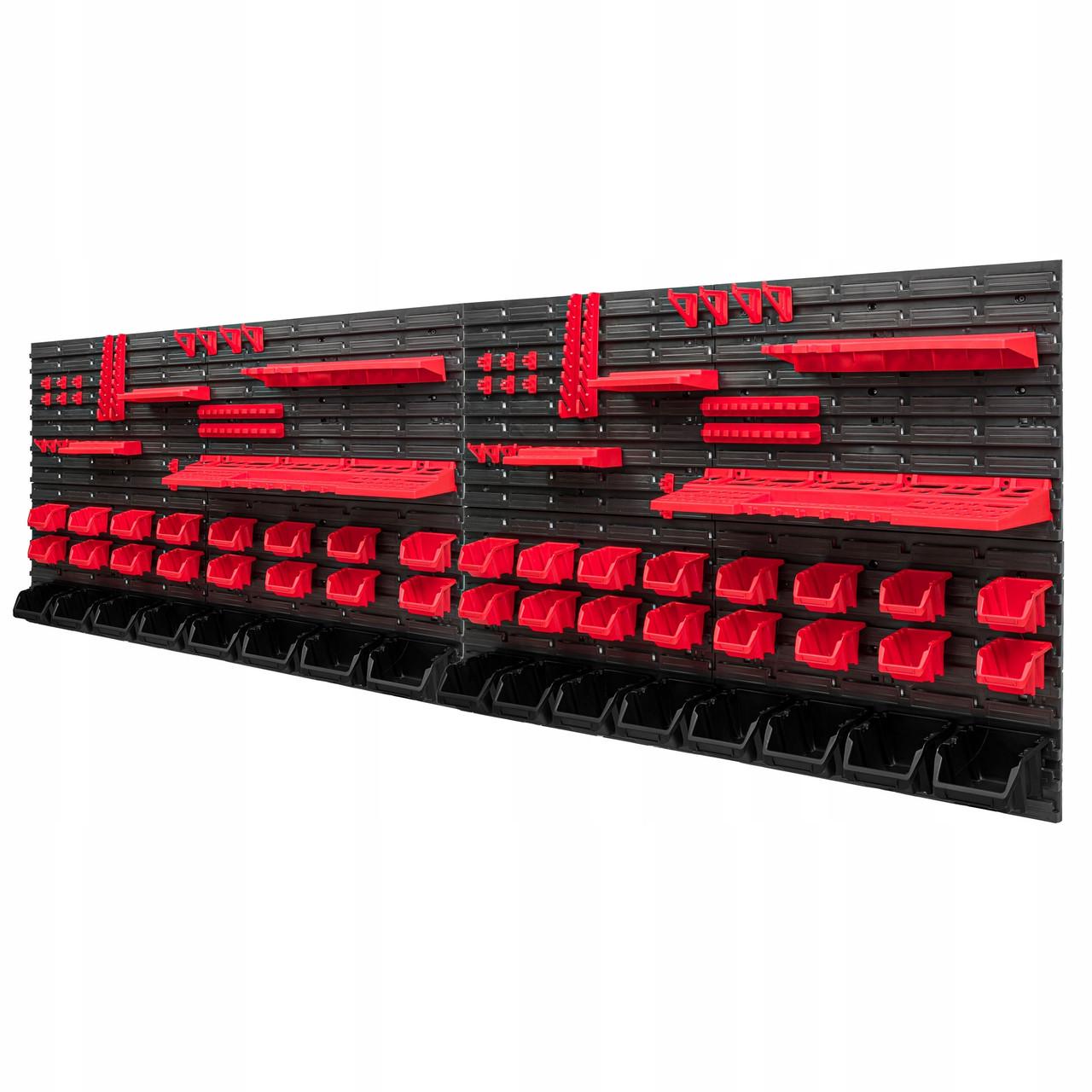 Панель для инструментов с полками и держателями Kistenberg 230х78 см на 48 контейнеров (MIX628)