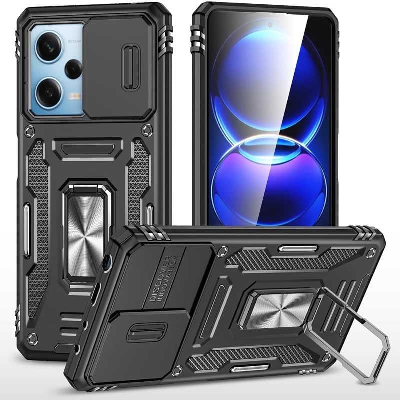 Протиударний ударостійкий чохол Camshield Army Ring для Xiaomi Redmi 12 Чорний / Black