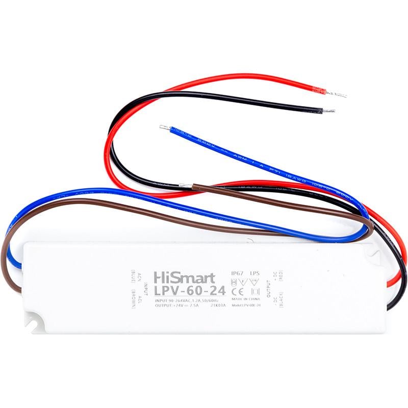 Блок живлення HiSmart 24V 2,5А 60W IP67