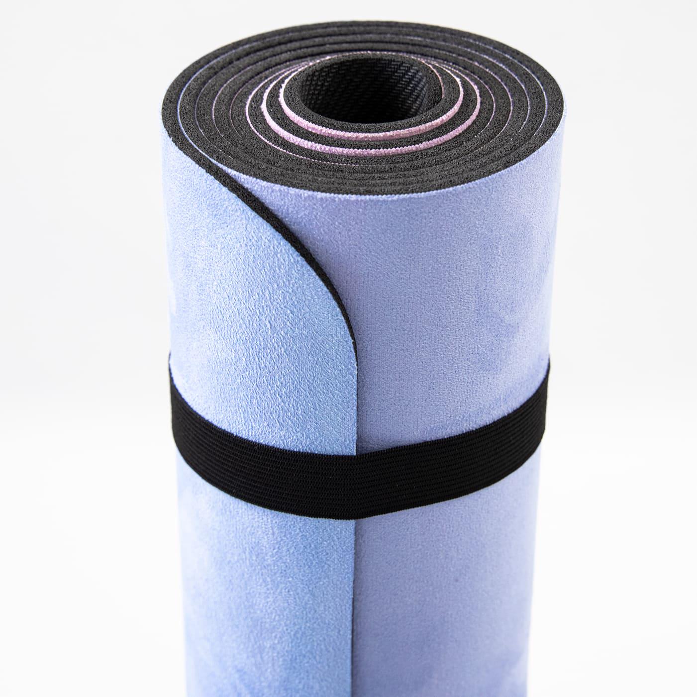 Килимок для йоги та фітнесу OSPORT каучук/замша 4 мм 183x68 см Рожево-блакитний (OF-0286-007) - фото 7