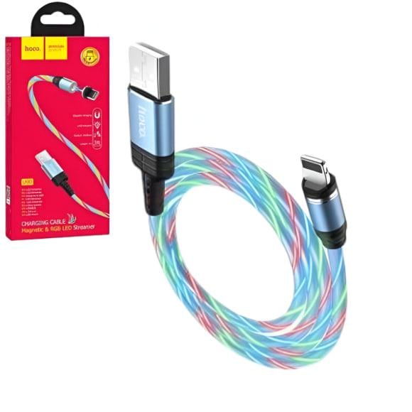 Кабель магнитный Hoco U90 Lightning Голубой (24178246)
