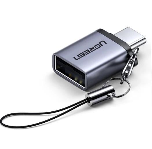 Адаптер Ugreen OTG Type-C to USB 3.0 з карабіном Space Gray (US270) - фото 1