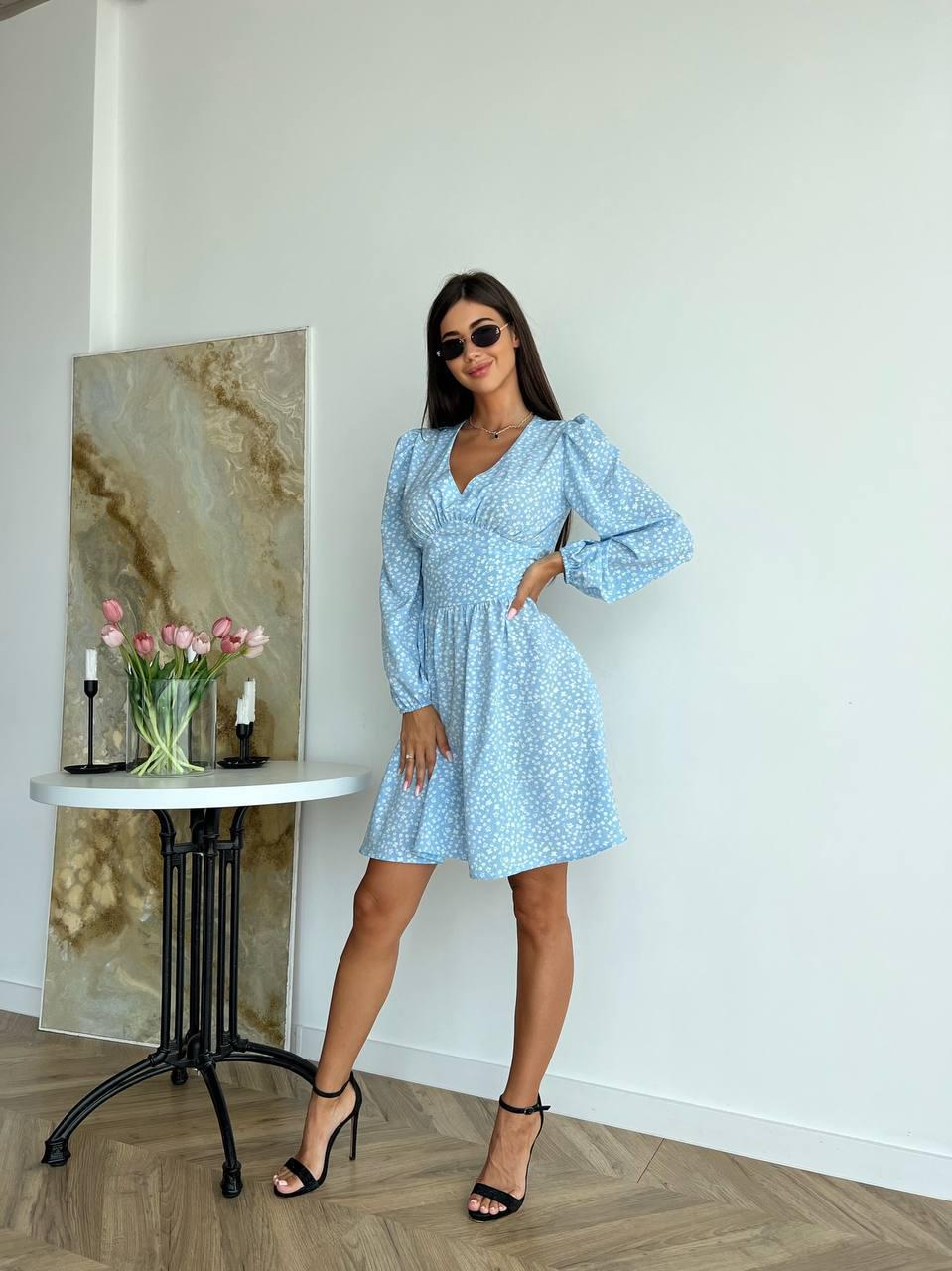 Платье женское софт р. 46-48 Голубой (С1531-171/Д)