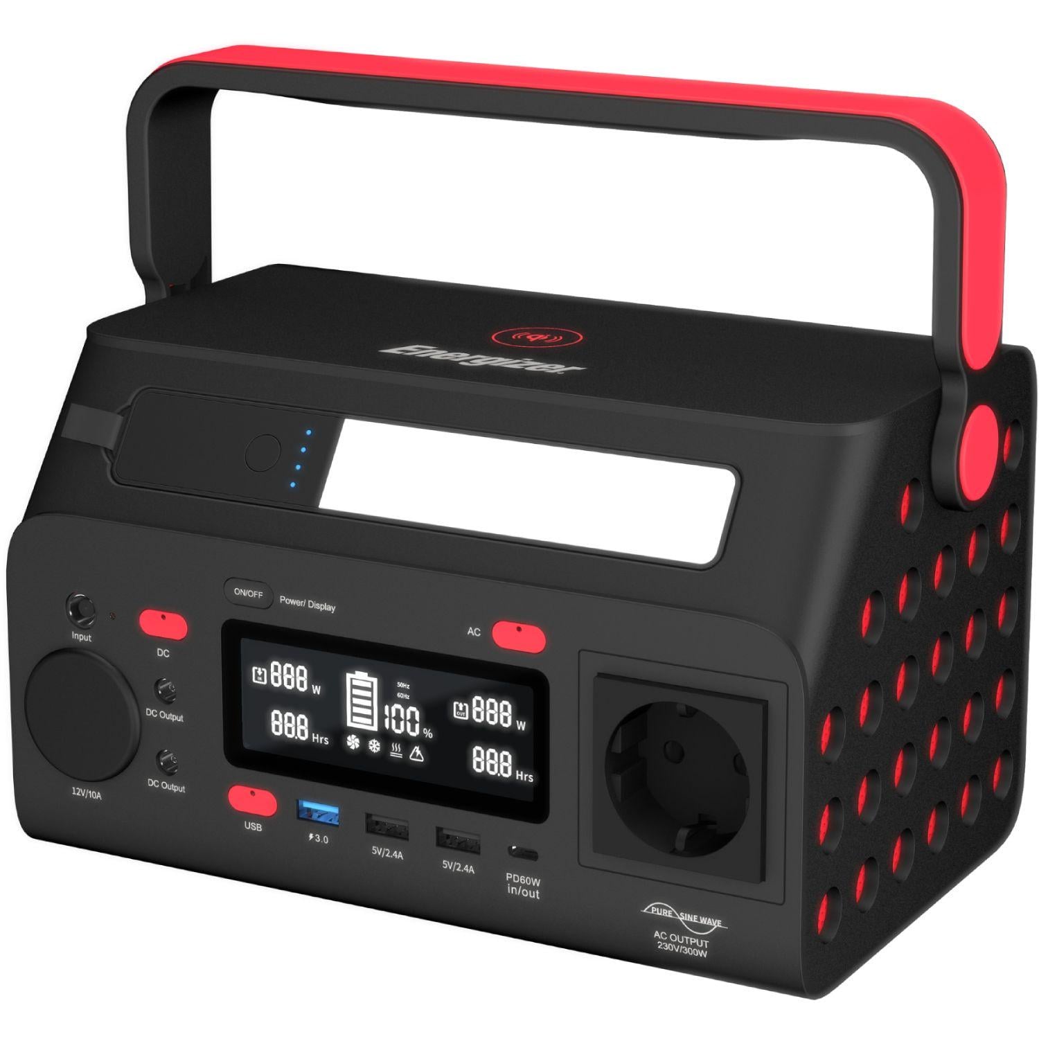 Зарядна станція портативна Energizer PPS300W2 300 Вт 293 Вт/год Li-ion з швидкою зарядкою USB-C Power Delivery до 60 Вт