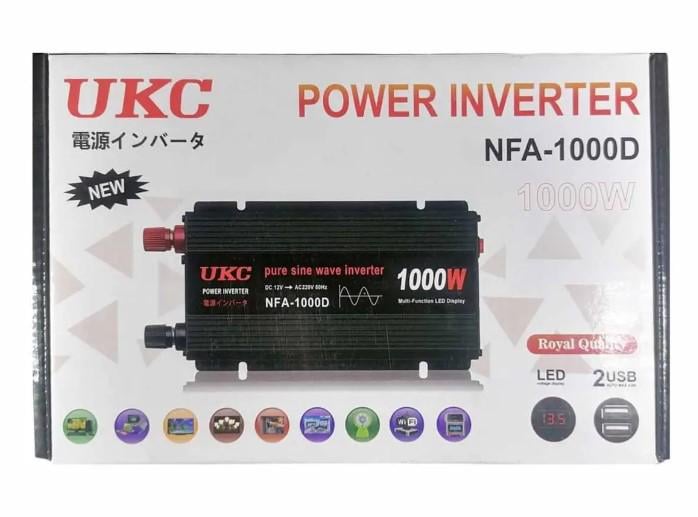 Перетворювач напруги UKC 1000W 12V-220V для автомобіля з чистою синусоїдою - фото 4