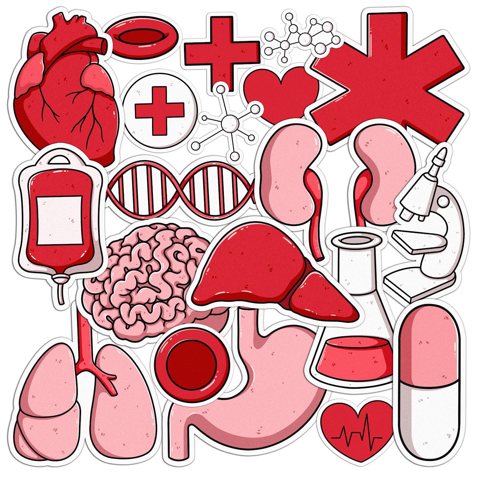 Набор стикеров Lex Altern Первая помощь виниловые 19 шт.