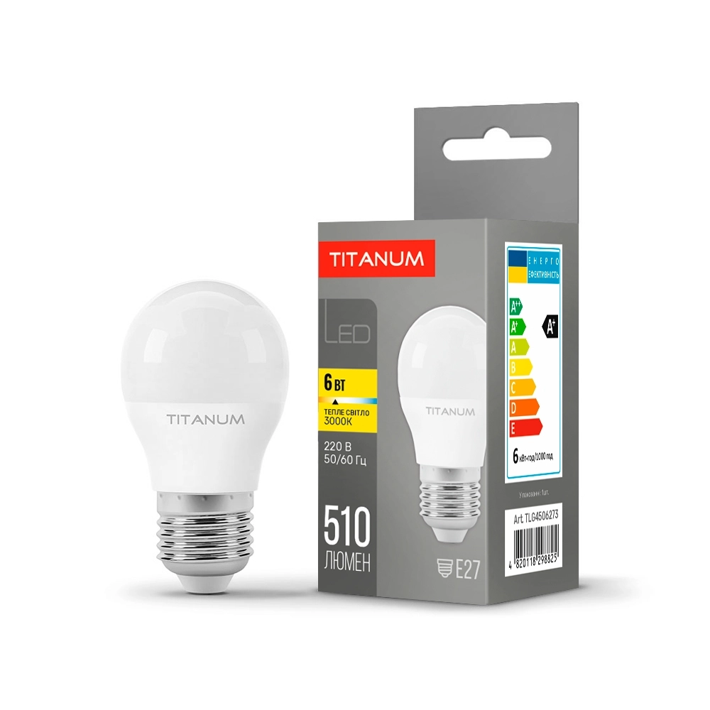 LED-лампа TITANUM G45 6W E27 3000K (TLG4506273)