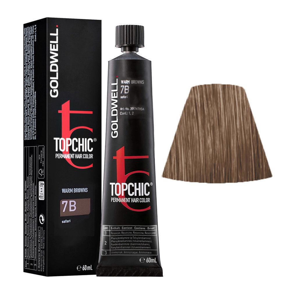 Краска для волос стойкая профессиональная Goldwell Topchic Hair Color Coloration 7B 60 мл Safari (1533677207)