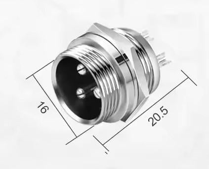 Разъем соединительный авиационный GX16 3-pin штекер/розетка комплект 16M-3B/16M-3A (2678556570) - фото 5 Разъем соединительный авиационный GX16 3-pin штекер/розетка комплект 16M-3B/16M-3A (2678556570) - фото 5