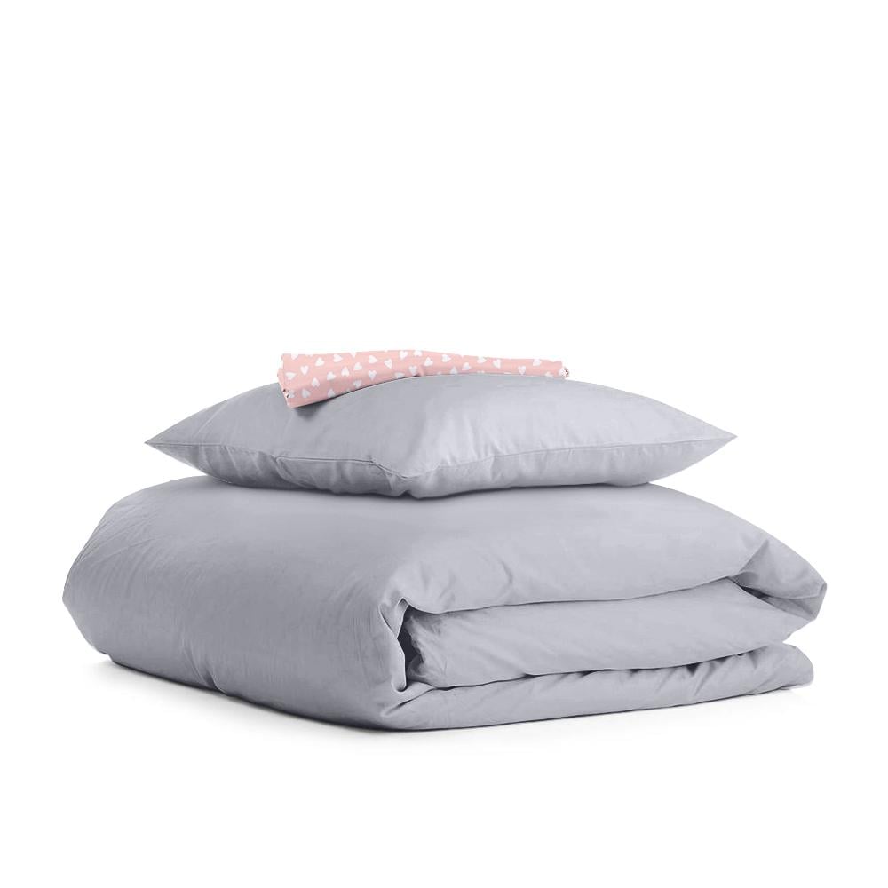 Комплект детского постельного белья Cosas Ranfors Grey Lovew Rose 110х140 см на резинке (4822052039496)